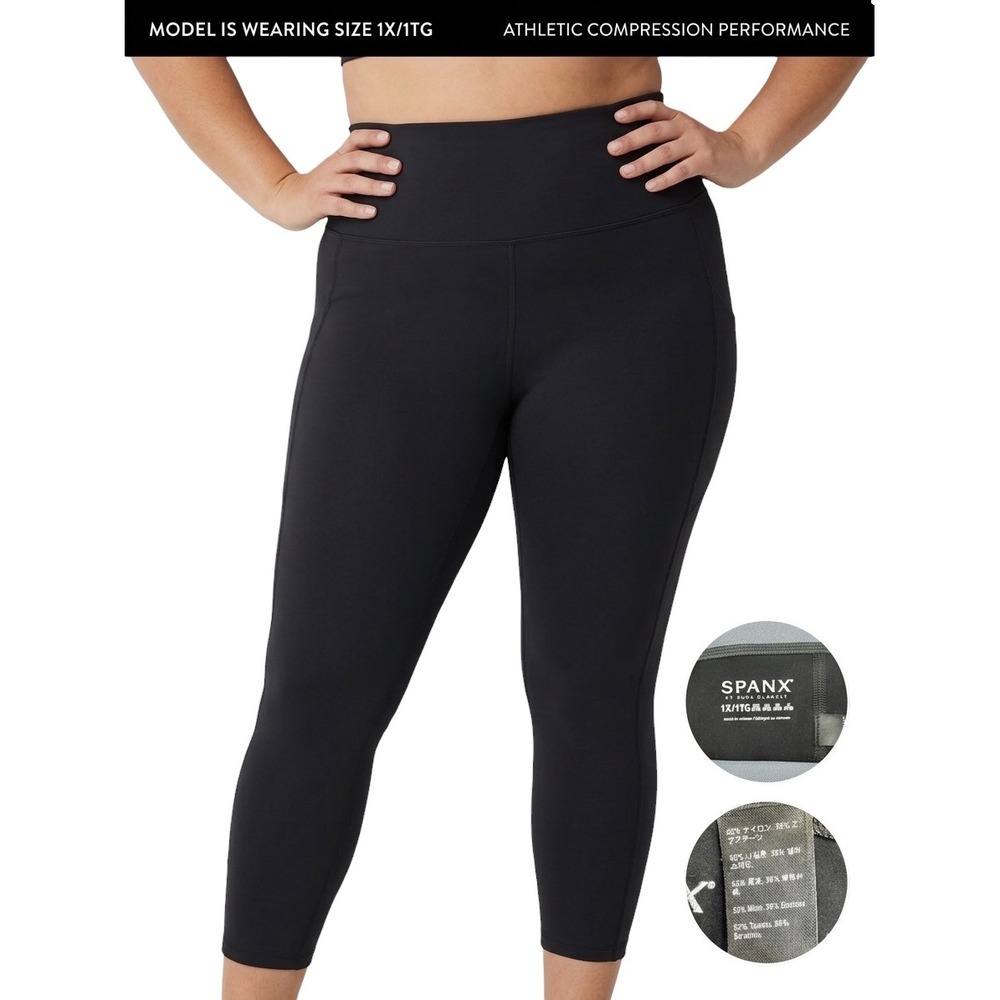 SPANX Every Wear High Rise Pockets Leggings Black Plus Size 1X Compression